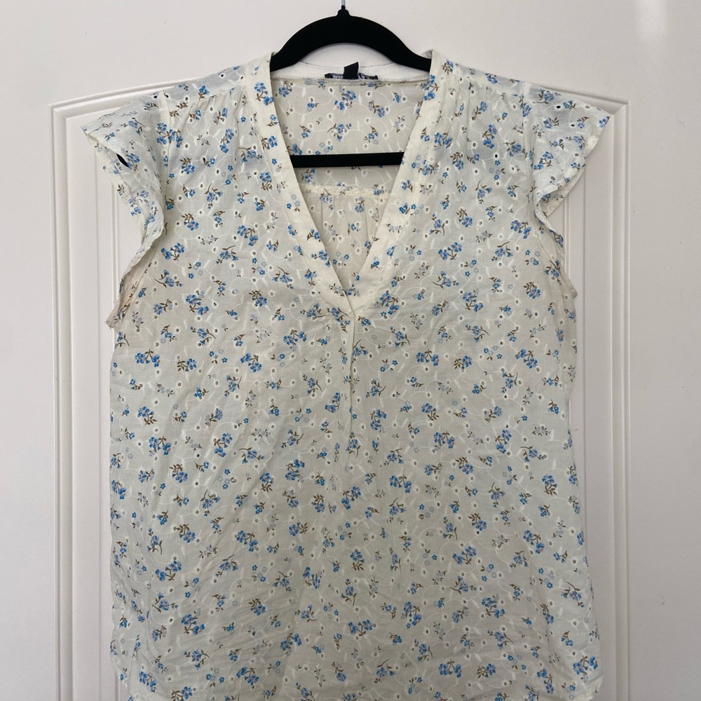 Floral V-Neck Women's Top